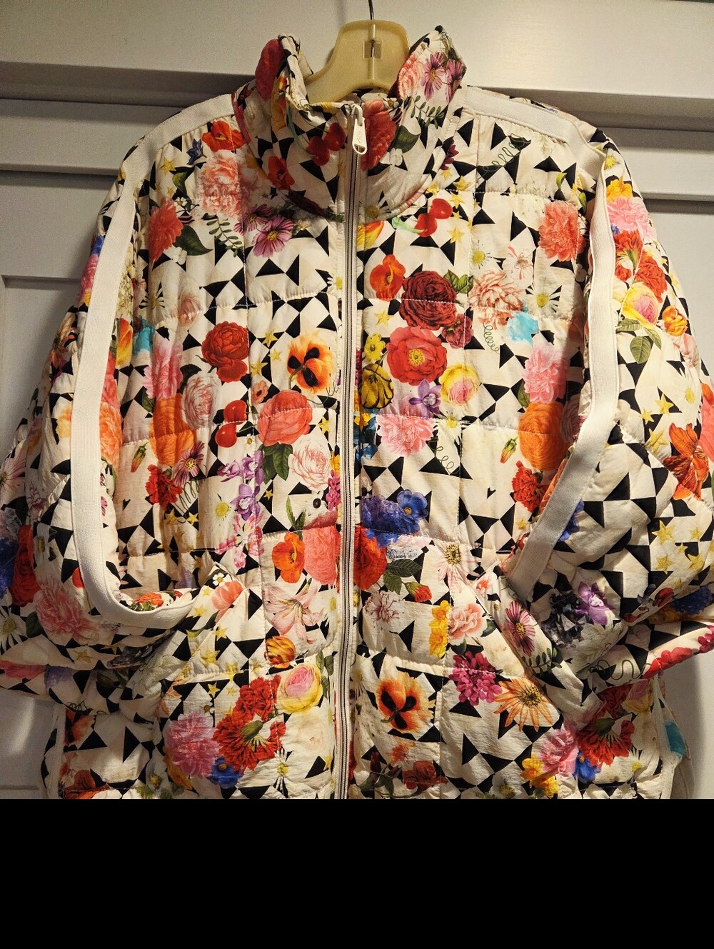 FP Movement by Free People Floral Quilted Packable Puffer Jacket - White Multi - Picture 1 of 7